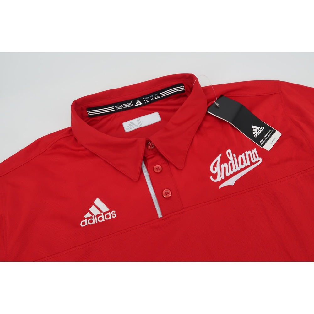 adidas Indiana Hoosiers Polo Men XL Red White Climacool Utility 1849A AT5120